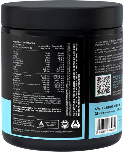 Switch Nutrition Adrenal Magnesium Support Powder Chocolate 150g