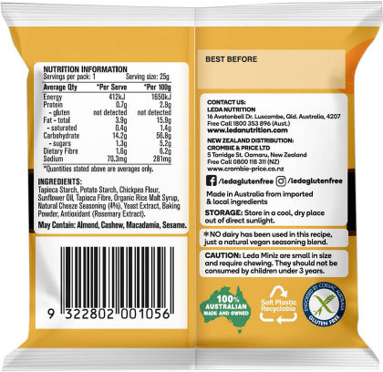 Leda Cracker Miniz Cheeze Multi 6 Pack (25g each pack) 150g