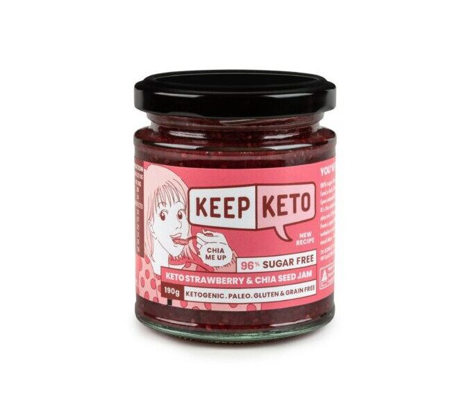 Keep Keto Strawberry and Chia Seed Jam 190g