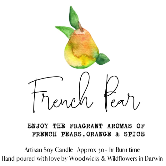 Woodwicks & Wildflowers French Pear Artisan Soy Candle