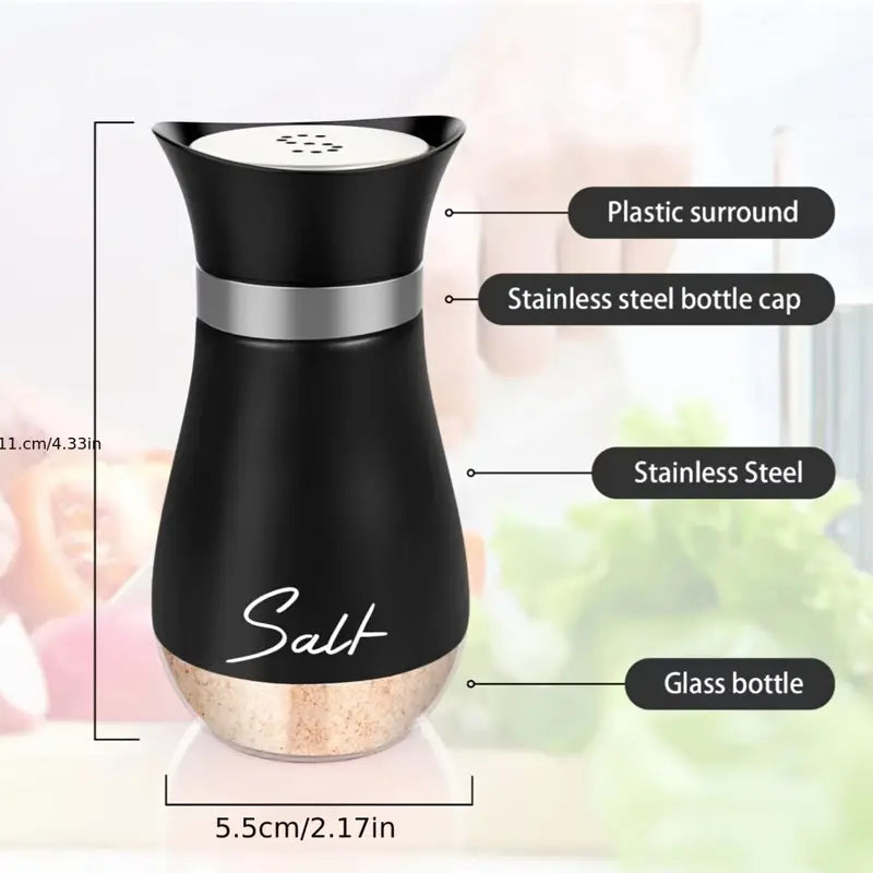 Salt and Pepper Shaker Set – Pink - 100g Glass Base Shakers with Stainless Steel Lids – Refillable