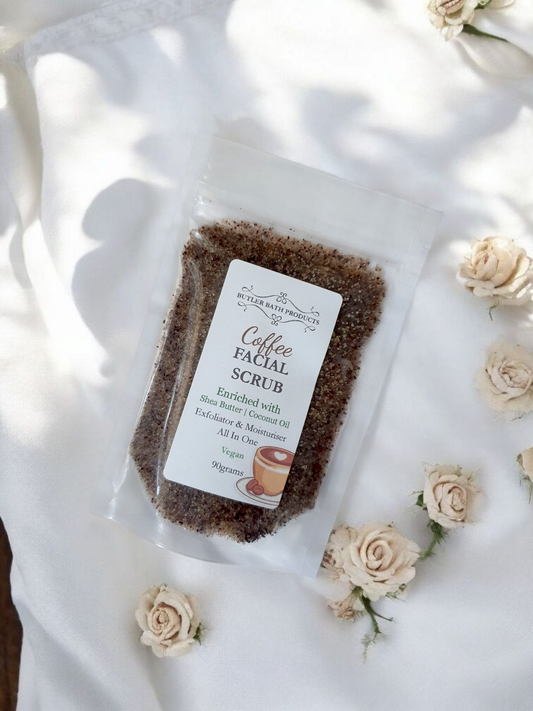 Coffee Facial Exfoliator Scrub - Shea Butter & Coconut Oil - 90grams