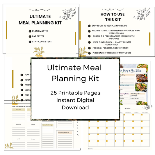Ultimate Meal Planning Kit - 25 Pages – Printable + Digital Friendly