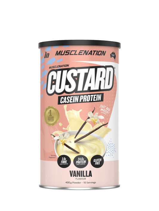 Muscle Nation Custard Casein Protein Powder Vanilla Flavour 400g