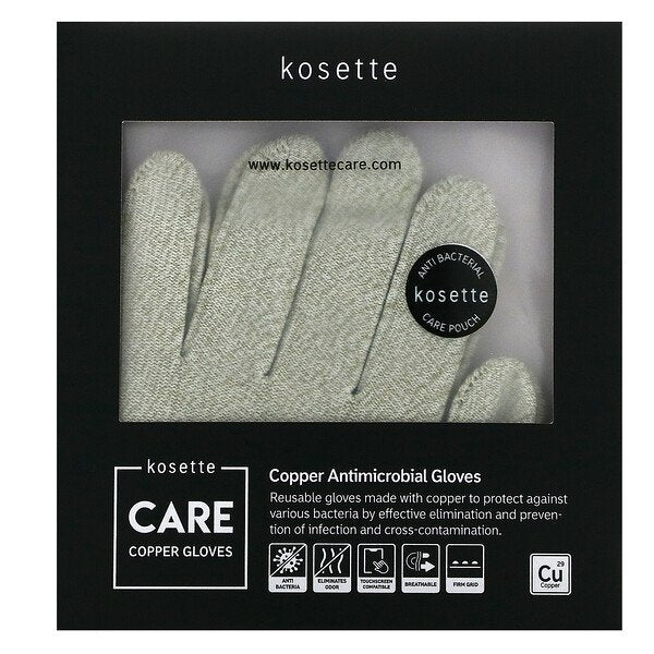 Kosette, Copper Antimicrobial Gloves, Large, 1 Pair