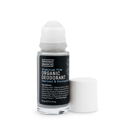 Noosa Basics Roll On Deodorant Eucalyptus and Activated Charcoal 50ml