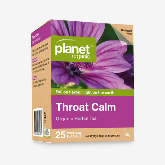 Planet Organic Throat Calm 25 Teabags - Certified Organic