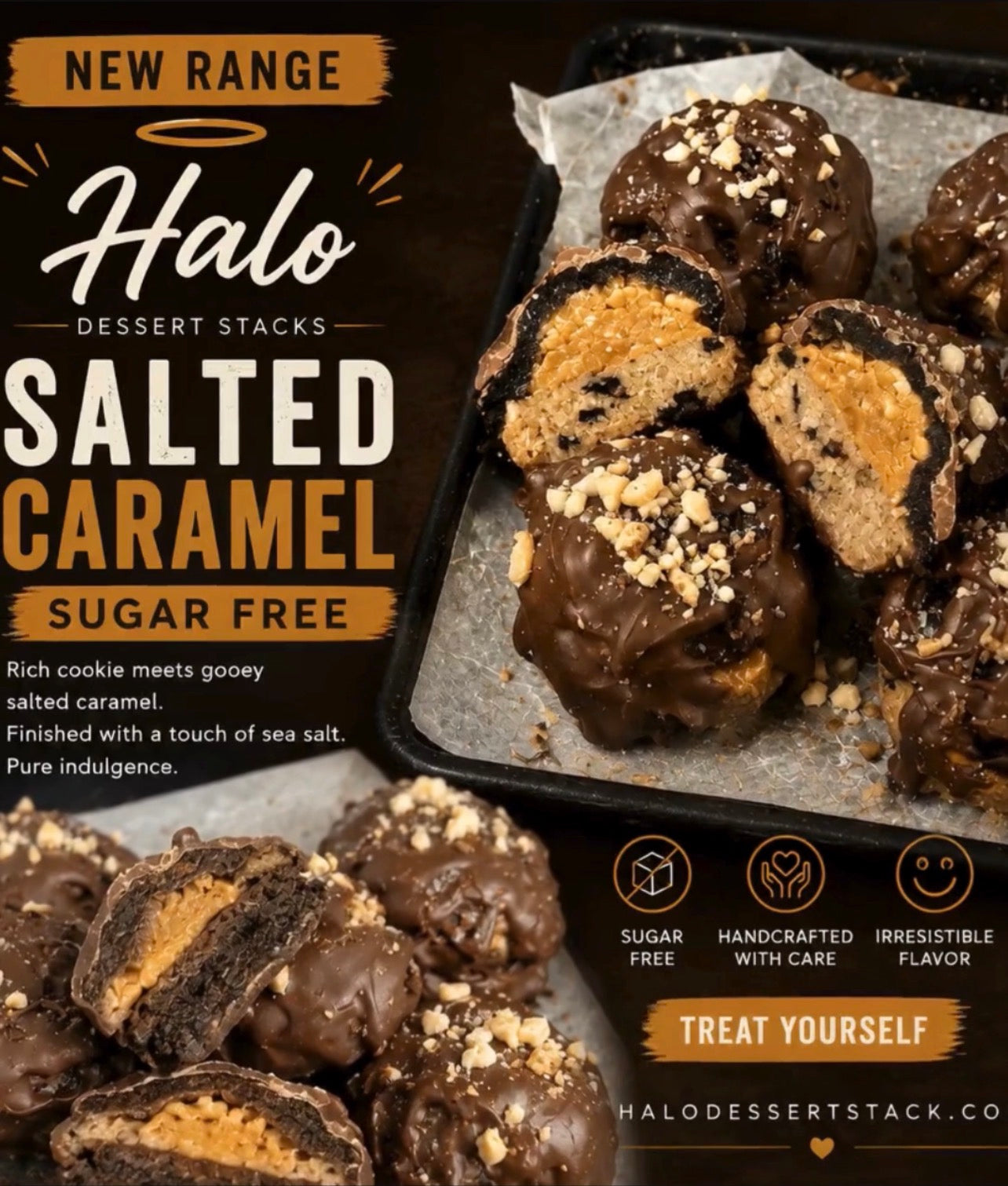 PRE-ORDER NEW RANGE! Halo Cookie Stack | Handcrafted Chocolate Dessert Large 60g Cookie