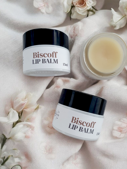 Hand Poured Nourishing Lip Balm: Biscoff 15ml - Almond Oil & Shea Butter