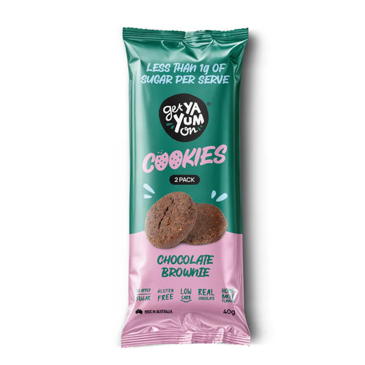 Get Ya Yum On BIGGER Cookies Chocolate Brownie - 2 PACK SINGLE SERVE 40g