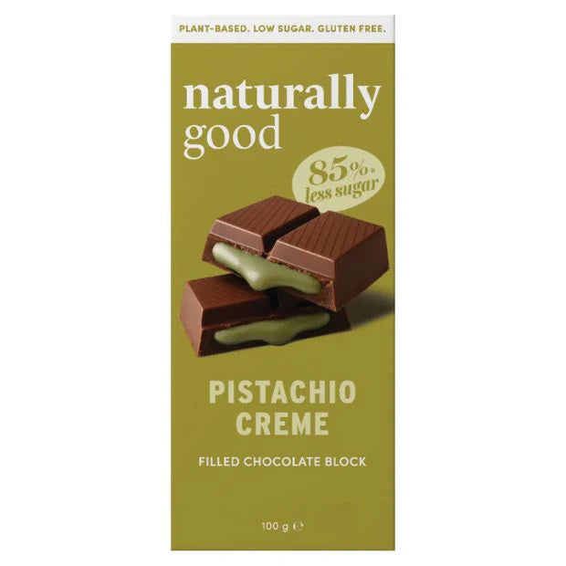 Naturally Good Pistachio Creme Filled Chocolate Block 100g