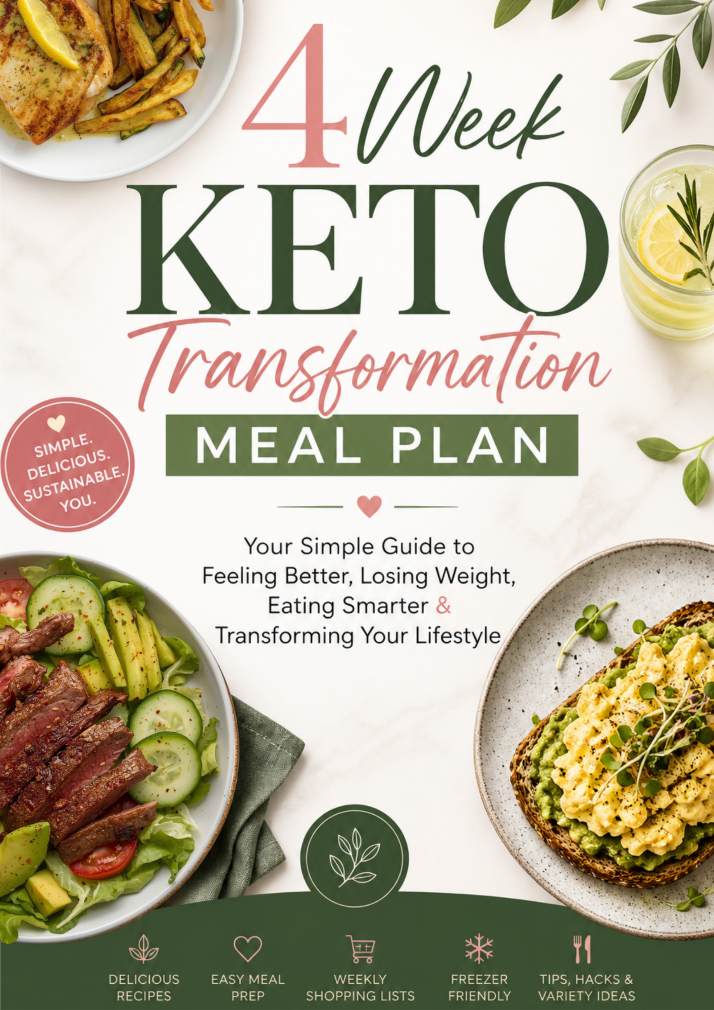 4 Week Keto transformation Meal Plan – Weight Loss, Recipes, Shopping Lists & 4 Week Meal Plan - Digital guide