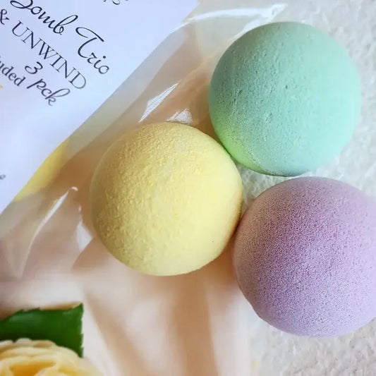 Bath bomb trio (3 pack) Citrus ginger, Eucalyptus mint and Lavender chamomile