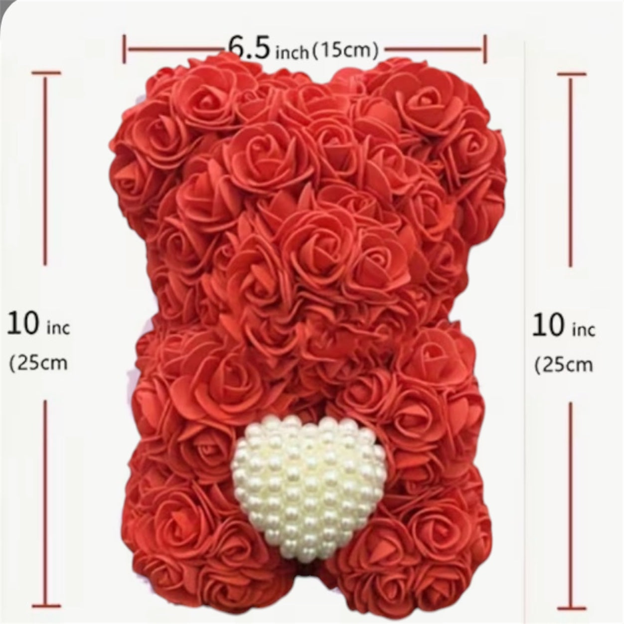 Rose Flower Bear – Red or White| Artificial Rose - Expression of Love, beautiful Gift