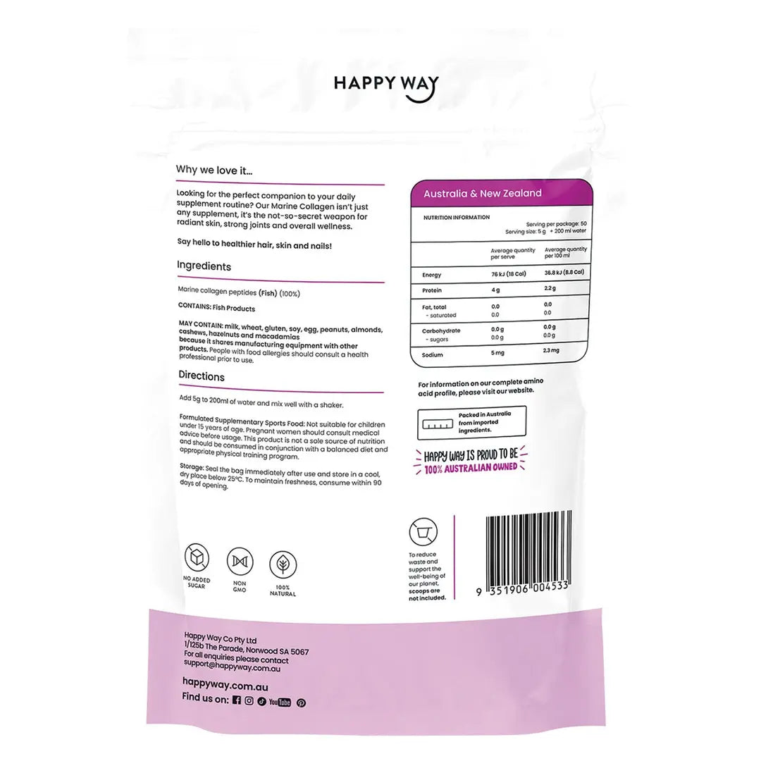 HAPPY WAY Marine Collagen Unflavoured 250g