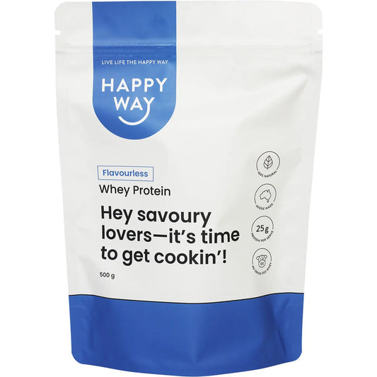 HAPPY WAY Whey Protein Powder Flavourless 500g