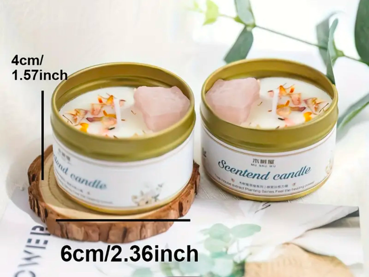 Decorative Rose Soy Candle – Botanical Scented Candle with Dried Floral Embellishments - Small