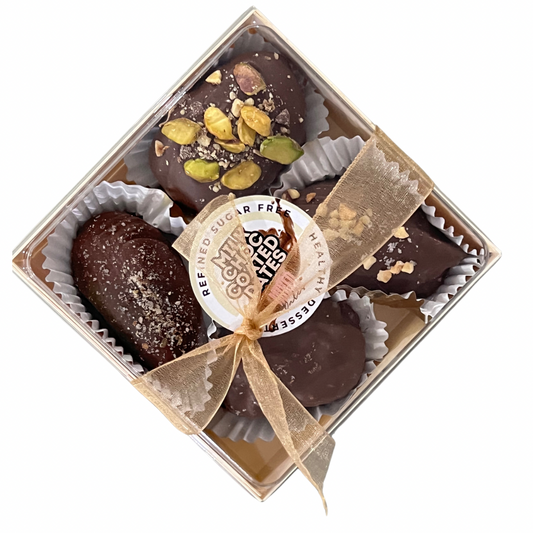 Sugar Free Milk Chocolate Coated Dates mixed box feat. All 4 flavours 200g