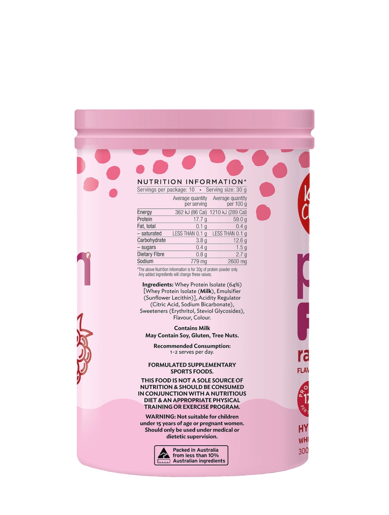Keep It Cleaner Protein Fizz Raspberry Flavour 300g