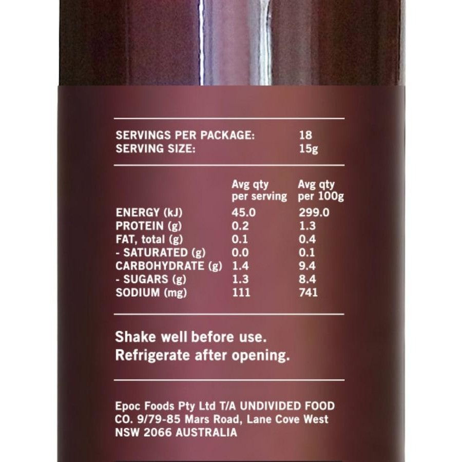 Undivided Food Co Good Sauce BBQ Sauce 270g