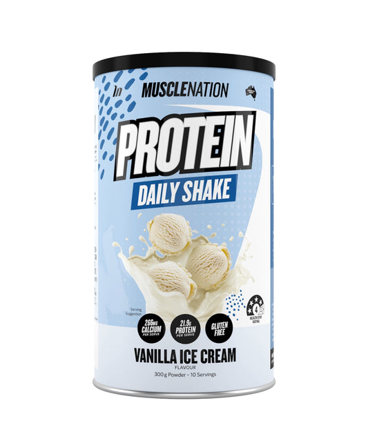 Muscle Nation Protein Daily Shake Powder Vanilla Ice Cream Flavour 300g
