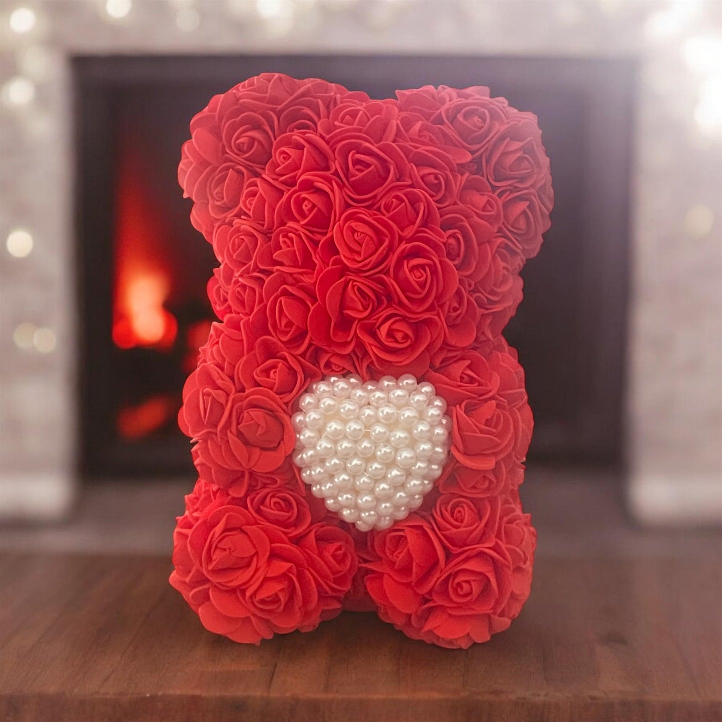 Rose Flower Bear – Red or White| Artificial Rose - Expression of Love, beautiful Gift