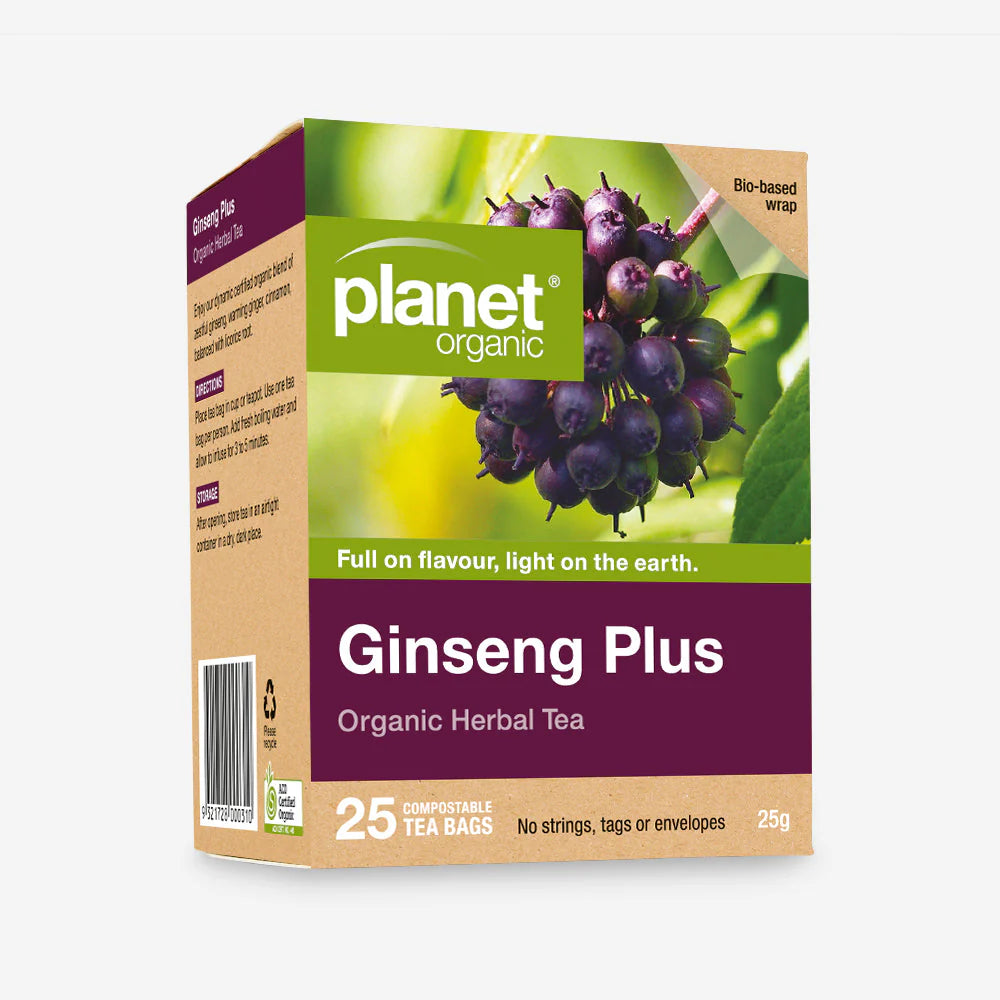 Planet Organic Ginseng 25 Teabags - Certified Organic