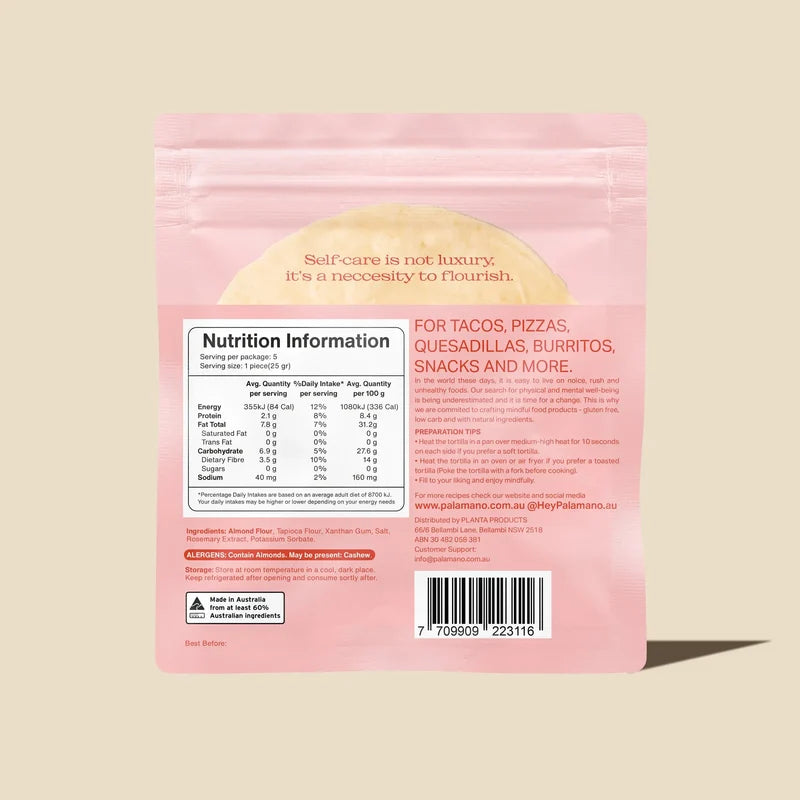 Palamano Almond Tortillas 5pack 125g