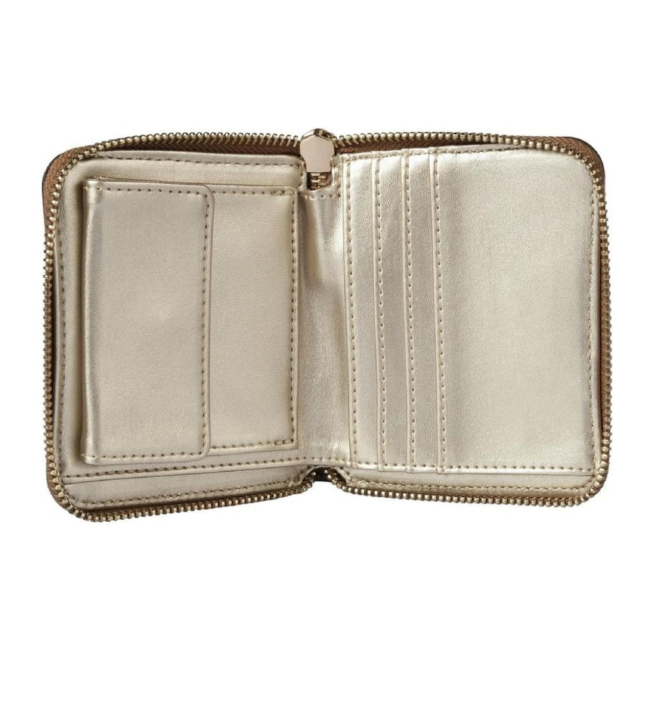 Guess Women's Laurel Small Zip Around Wallet Latte Logo