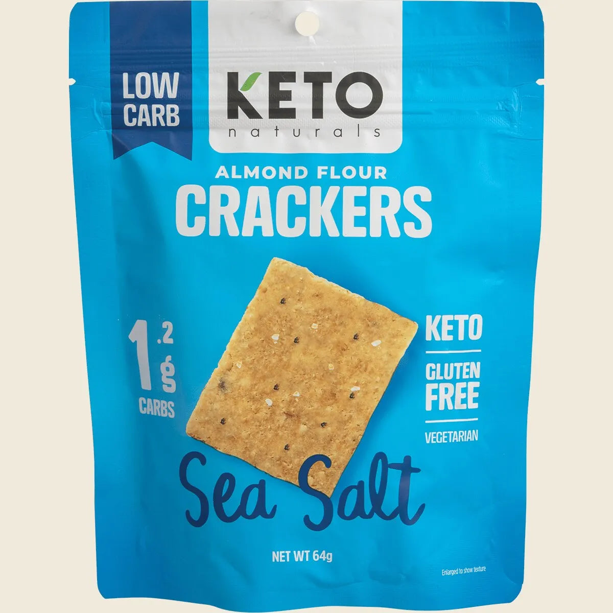 Keto Naturals Almond Flour Crackers Sea Salt 64g