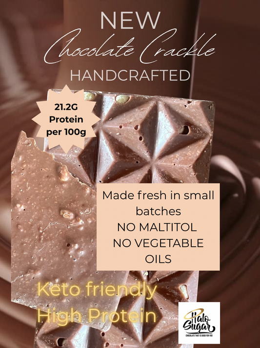 NEW! Halo Sugar - Sugar Free Milk Chocolate - Chocolate Crackle