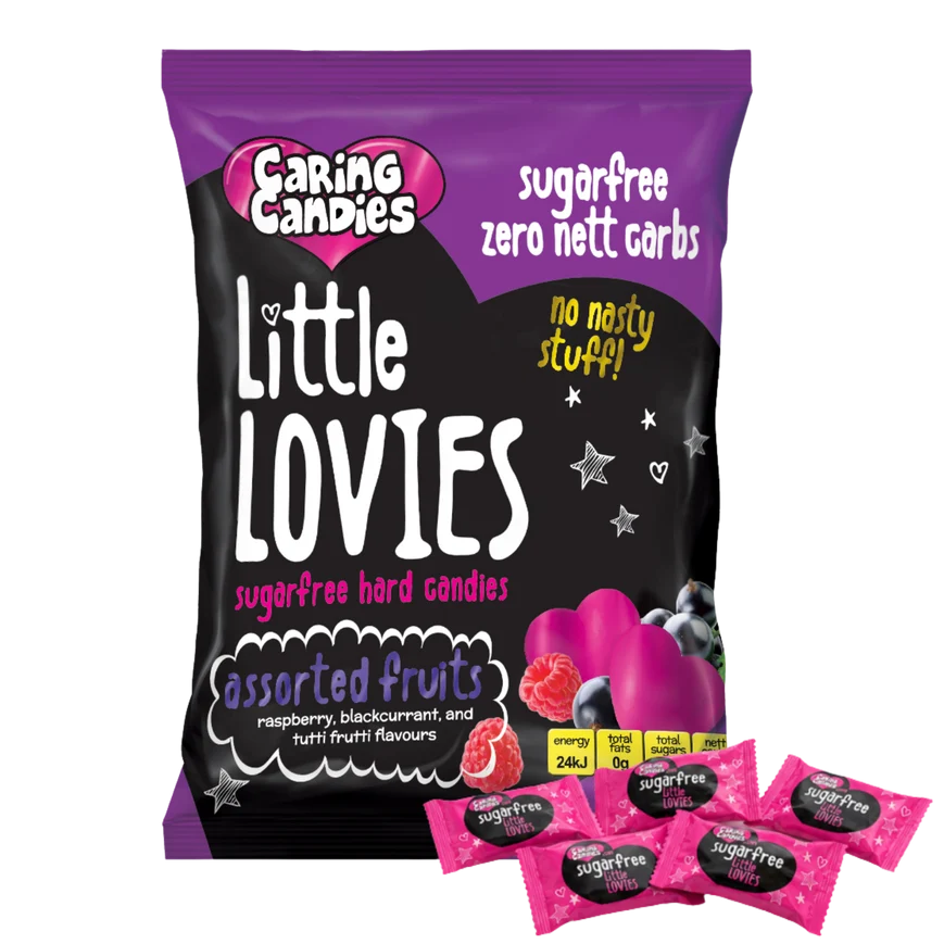 Caring Candies Little Lovies Sugar-Free Sweets | ASSORTED FRUITS | 100g