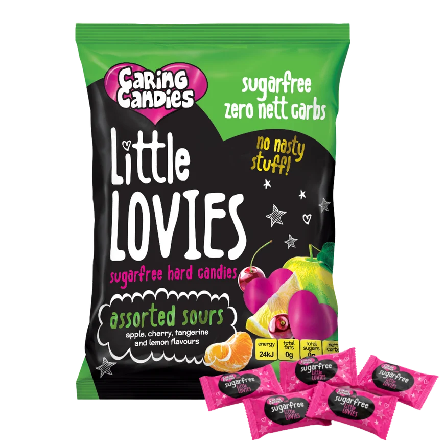 Caring Candies Little Lovies Sour Sugar-Free Sweets | ASSORTED SOURS | 100g