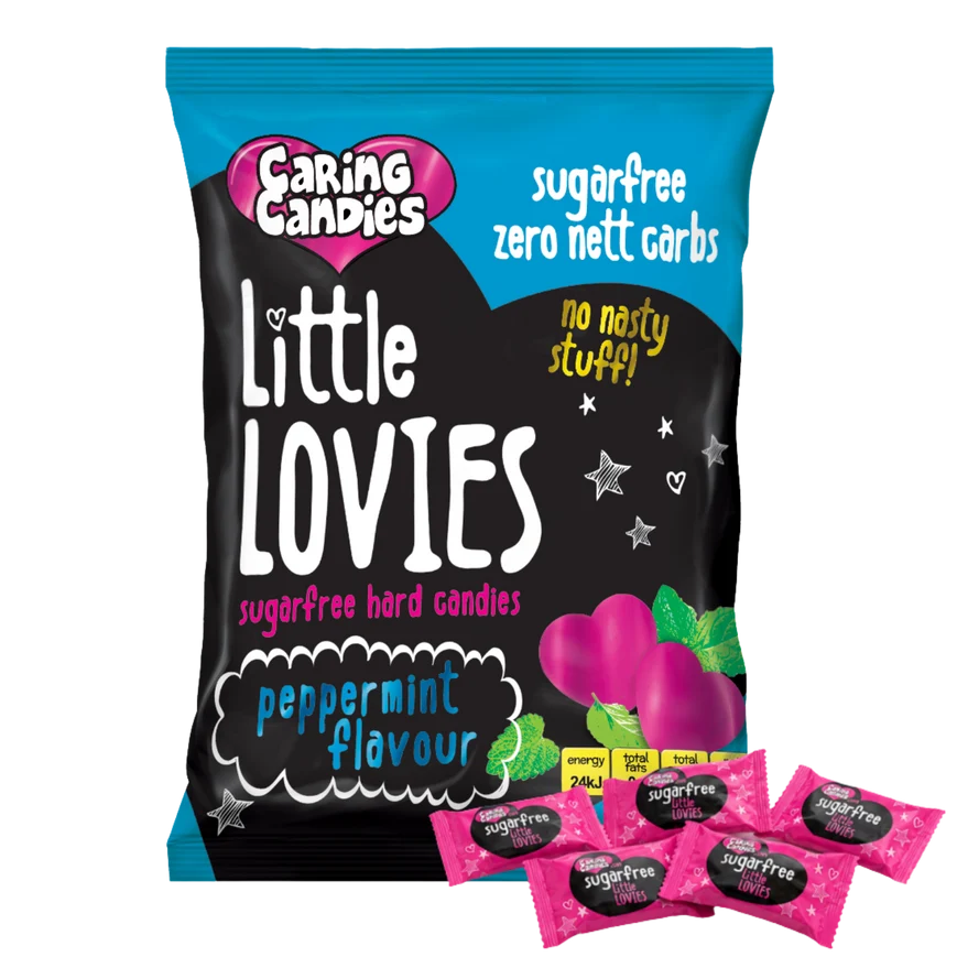 Caring Candies Little Lovies Sugar-Free Sweets | PEPPERMINT | 100g
