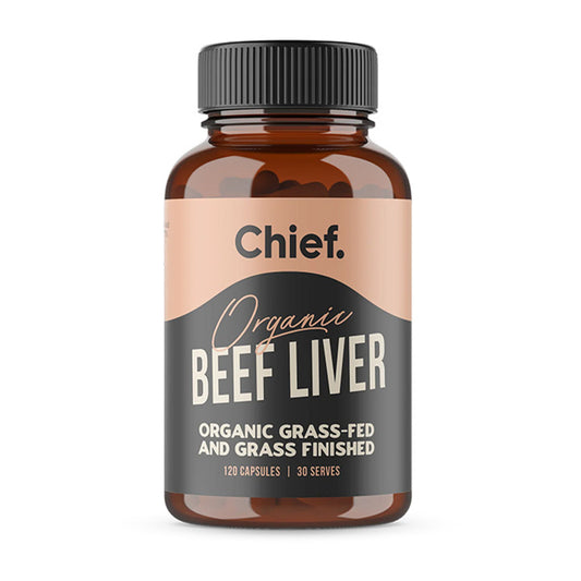 Chief Nutrition Organic Grass fed & Grass Finished Beef Liver 120 Capsules