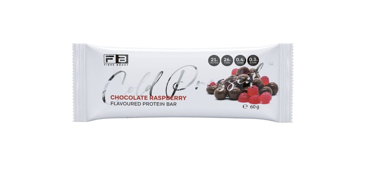 NEW Fibre Boost Cold Pressed Protein Bar - Choc Raspberry 60g – Halo Health
