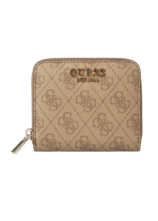 Guess Women's Laurel Small Zip Around Wallet Latte Logo