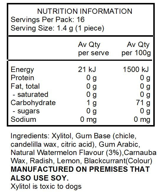 Glee Natural Chewing Gum Sugar-Free Watermelon 16pcs