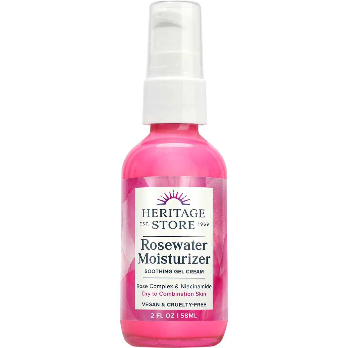 Heritage Store Rosewater Moisturizer Dry to Combination Skin 58ml