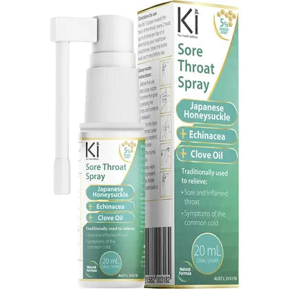 Ki Sore Throat Spray 20ml Echinacea Clove oil Japanese Honeysuckle