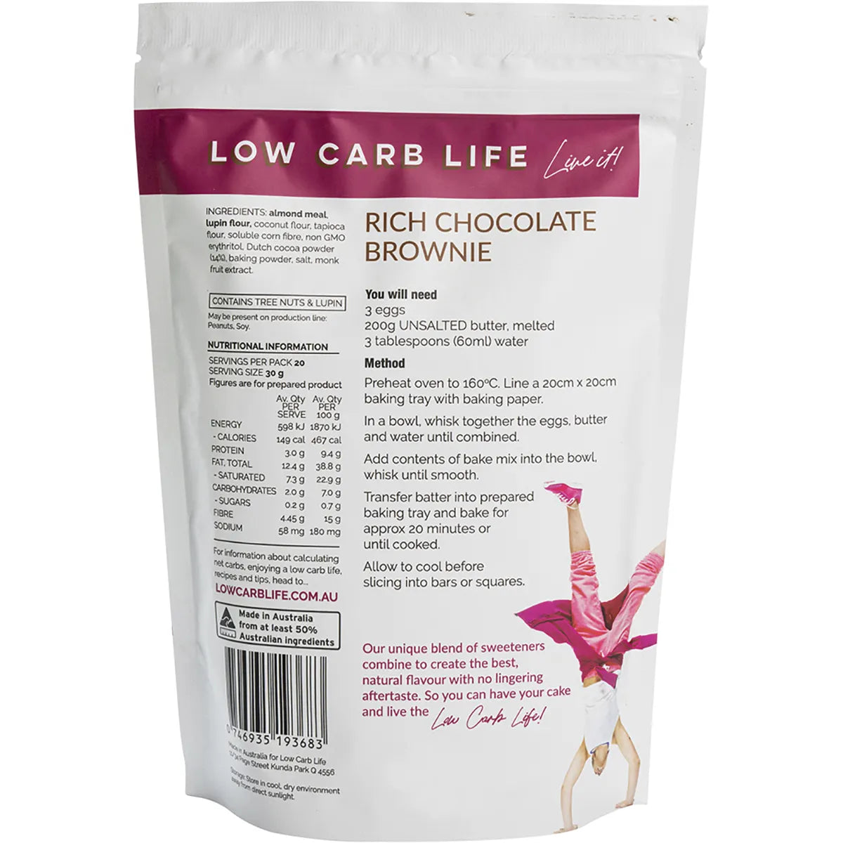 Low Carb Life Rich Chocolate Brownies Keto Bake Mix 300g
