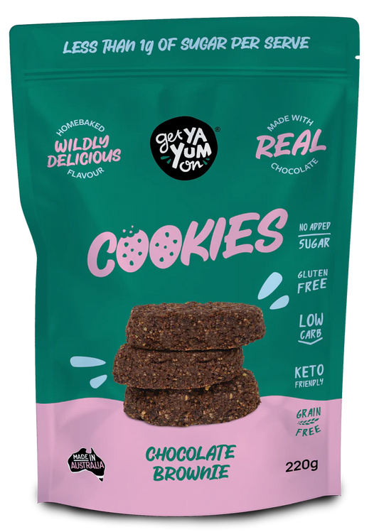 Get Ya Yum On Cookies Chocolate Brownie (NEW Large Sharepack Size!) 220g