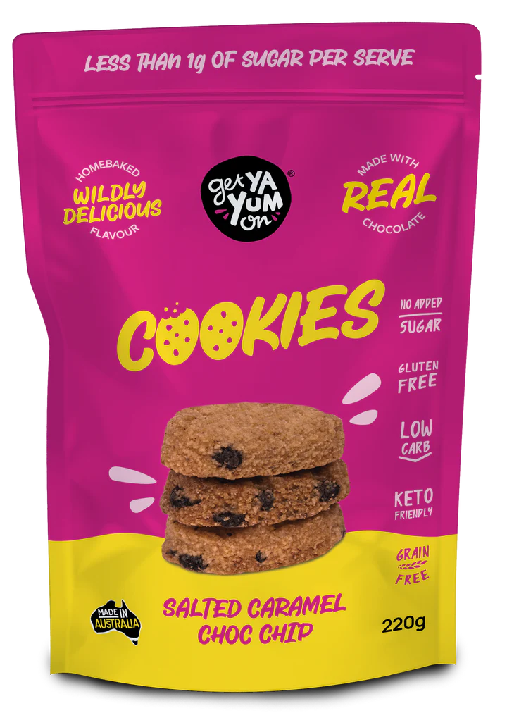 Get Ya Yum On Cookies Salted Caramel Choc Chip (NEW Large Sharepack Size!) 220g