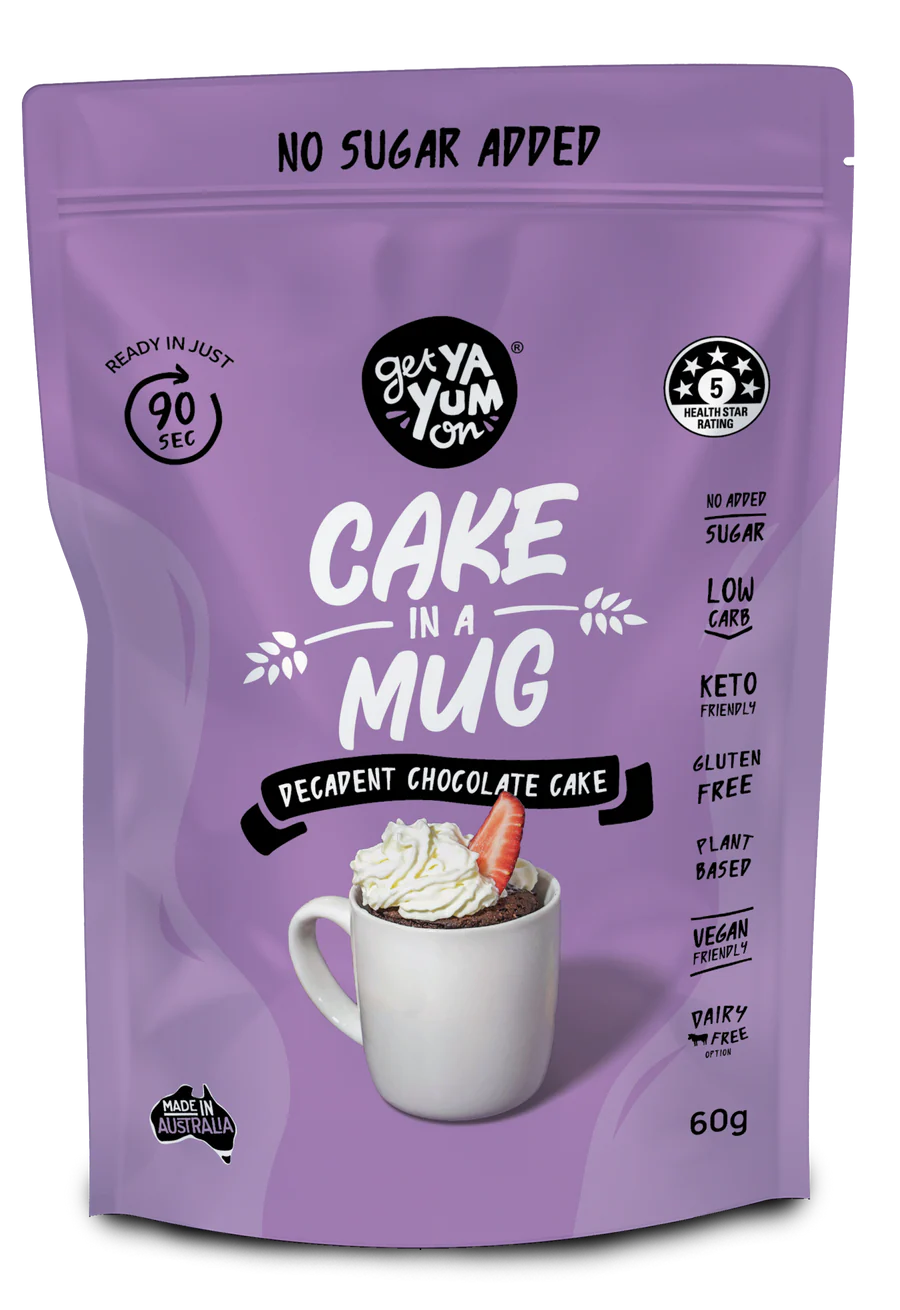 Get Ya Yum On Cake In a Mug Decadent Chocolate Dry Cake Mix 60g