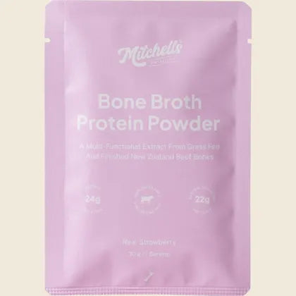 Mitchells Nutrition Bone Broth Protein Single Serve | Real Strawberry 30g