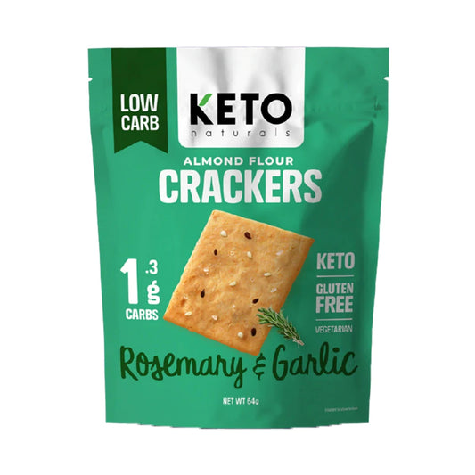 Keto Naturals Almond Flour Crackers Rosemary & Garlic 64g