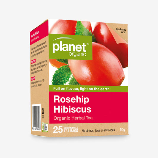 Planet Organic Rosehip & Hibiscus Herbal Tea Bags 25pk