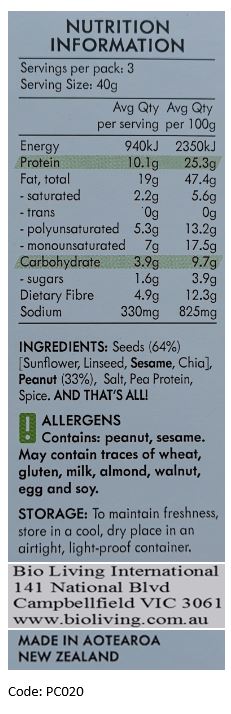 Keto Nut & Seed Crackers – Nude 120g