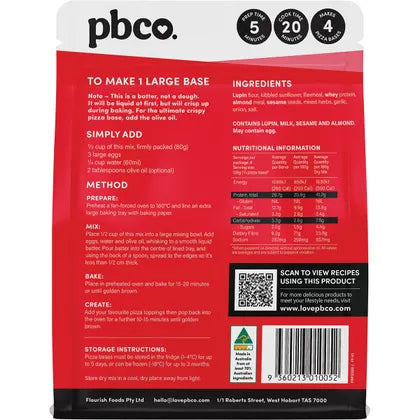 PBCo Protein Pizza Base 320g