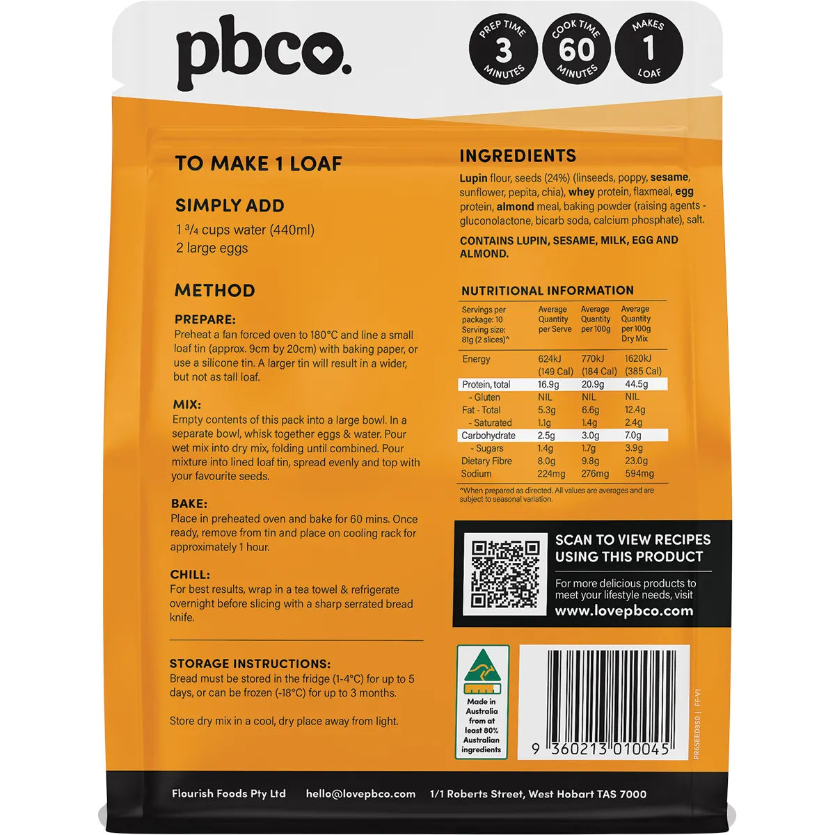 PBCo Protein 6 Seeds Bread Mix 350g